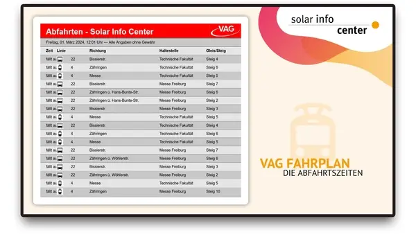 Solar Info Center Infoscreen